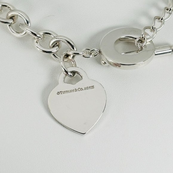 Vintage Authentic Return Tiffany & Co Toggle Heart Tag Necklace Sterling Silver - Picture 7 of 8